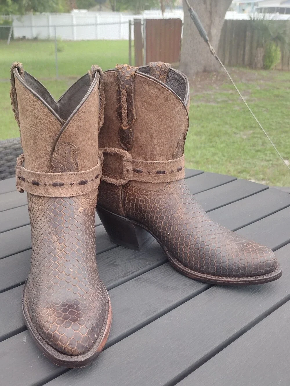 Tony Lama Espresso Bernadette Western Boots Size 7 Round Toe